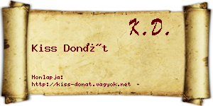 Kiss Donát névjegykártya