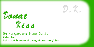 donat kiss business card